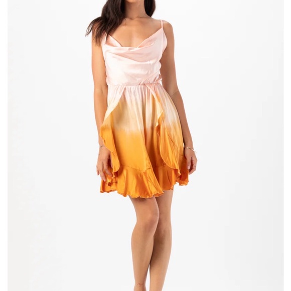 Tiare Hawaii 100% silk Aura Sunset Ombre Mini vacation Dress - Picture 4 of 4